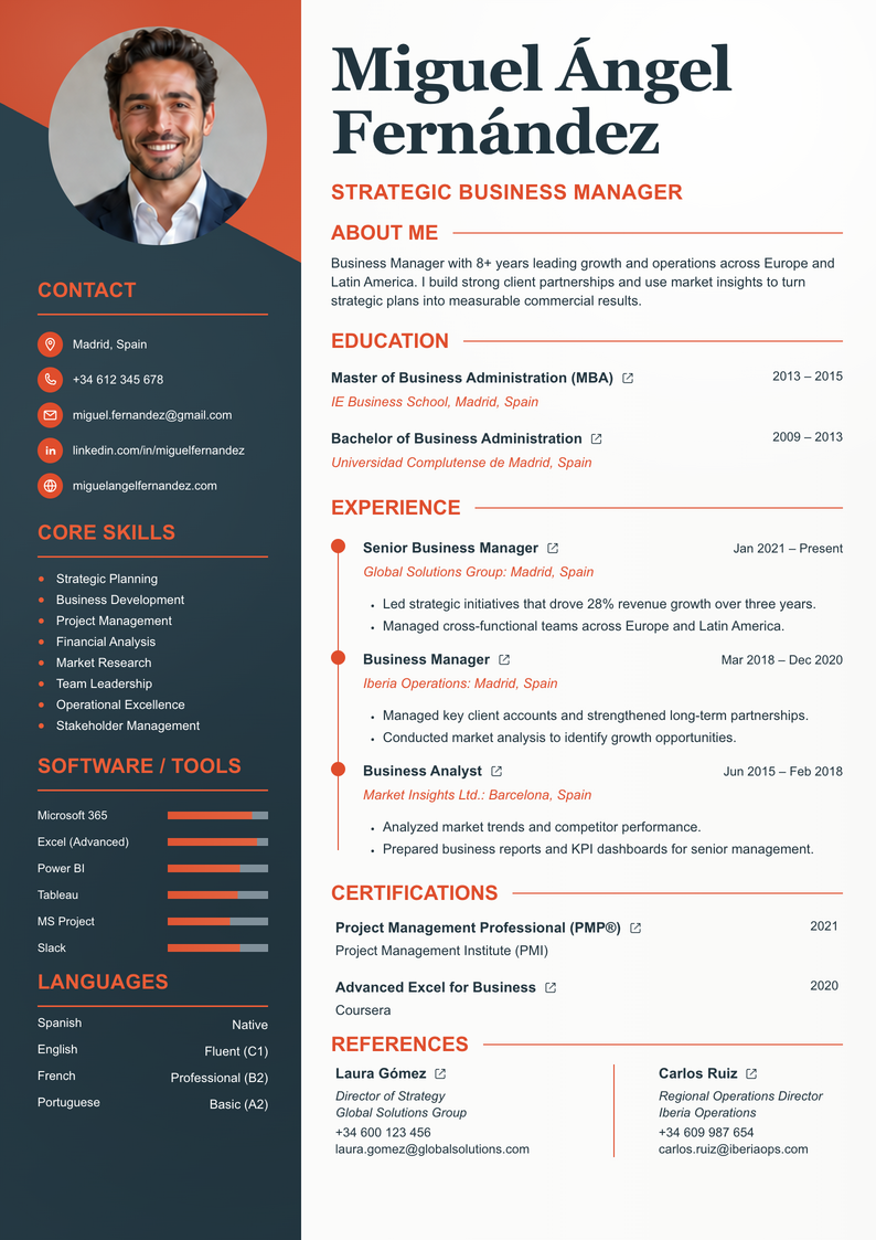 CVNoble template preview
